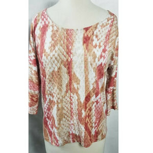 Chicos Womens Blouse Tunic Size 1 Medium Snakeskin